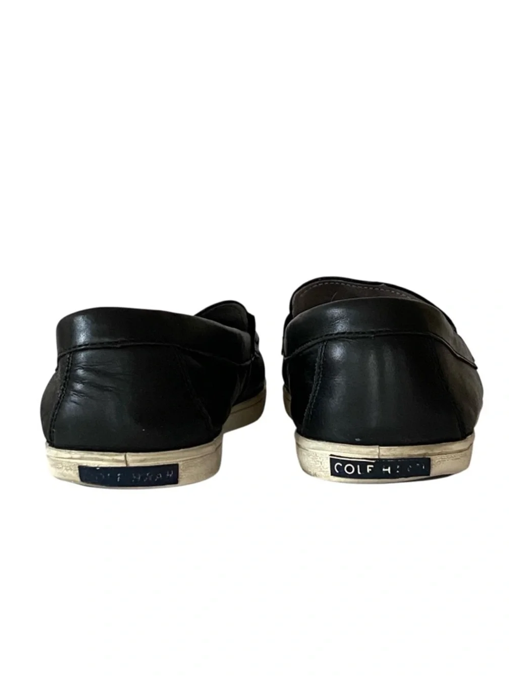 Cole Haan Hyannis Black Leather Slip On Penny Loafers Sz 10